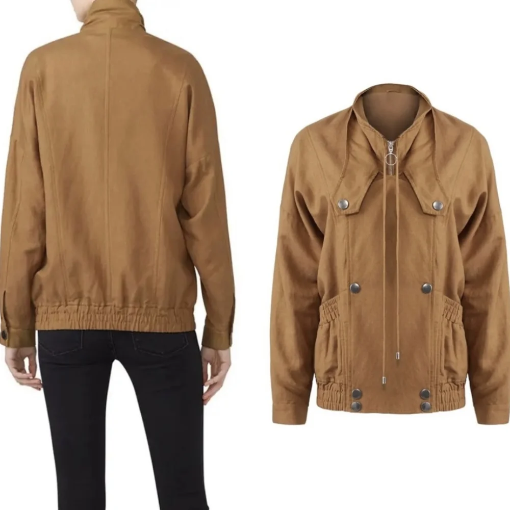 Linen Khaki Utility Jacket XS - C/Meo Collective Revolve - Picture 2 of 10